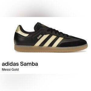 Adidas Samba Messi Black and Gold Shoes